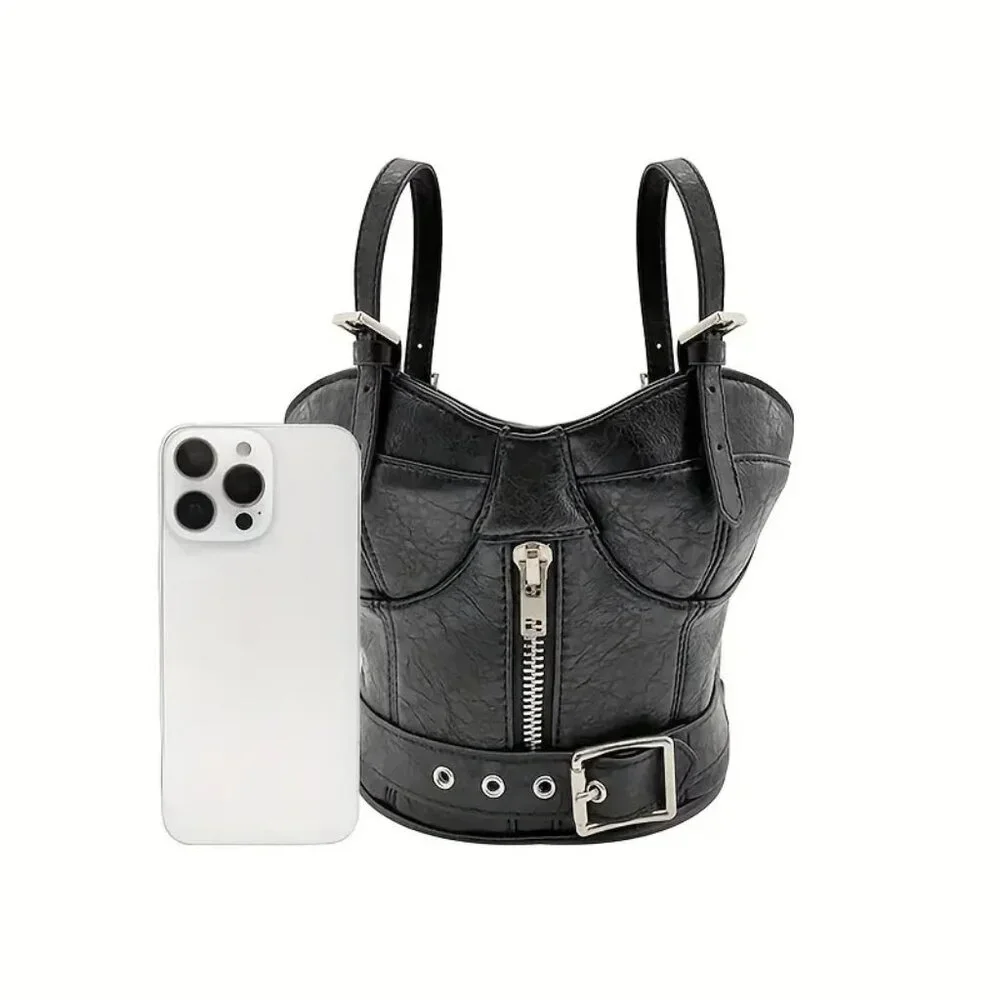 💋Chic Sexy Corset-Style Small Bucket Handbag Punk Purse with Bold Personality❤️ - Picture 10 of 11